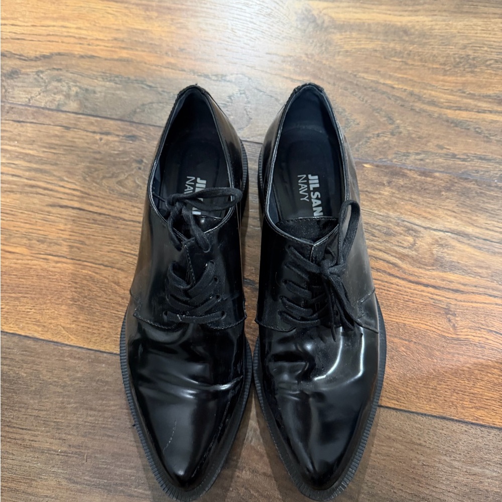 Jil Sander Black Leather Flats